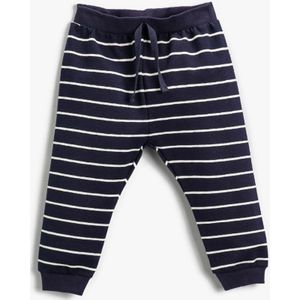 Koton - Broek - Navy/Wit - Tapered - Sweatstof - Lang/maxi