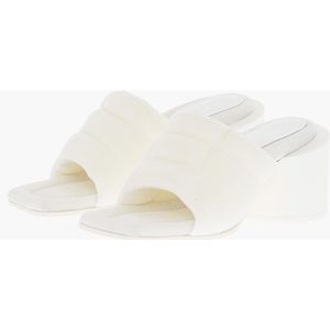 MM6 Gevoerde Muiltjes met Vierkante Neus 7cm in Wit