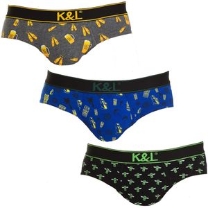 Pack-3 Slips Funny ademende stof KL3011 man