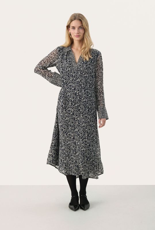 Jurk Relaxed fit Dark Navy Mini Flower dark blue