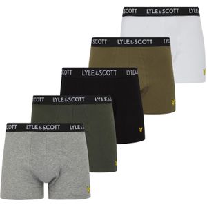 Lyle & Scott Heren Core Boxershorts (Set van 5) (Groen/Zwart/Wit/Grijs)