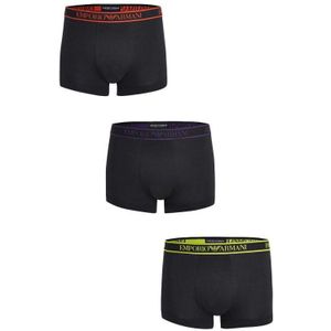 Men's Armani 3 Pack Core Logoband Boxer Trunks in Black