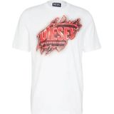 Wit T-shirt met Diesel Peel-effectlogo