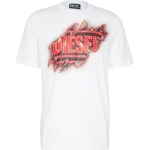 Wit T-shirt met Diesel Peel-effectlogo