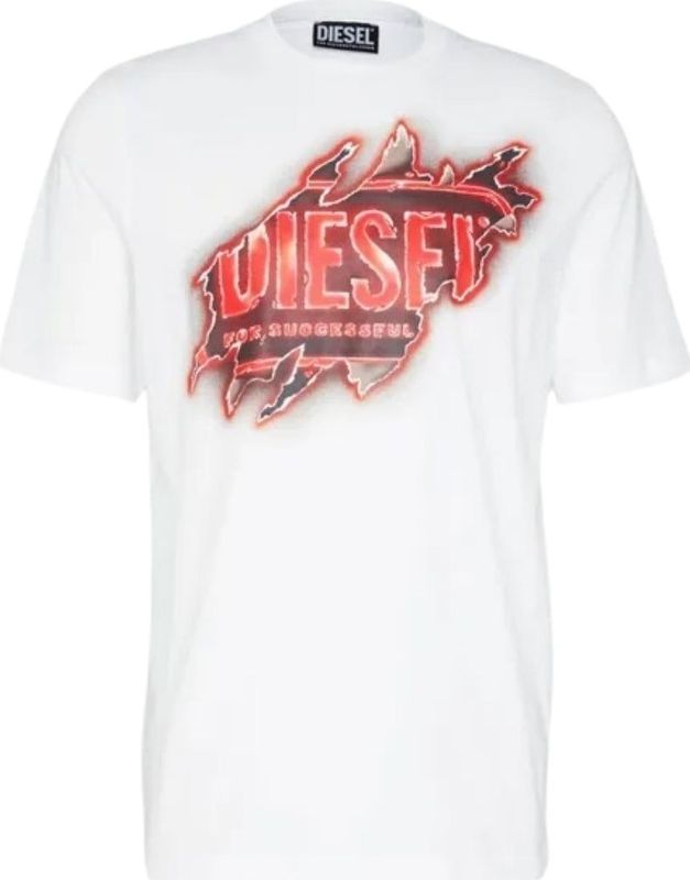 Wit T-shirt met Diesel Peel-effectlogo