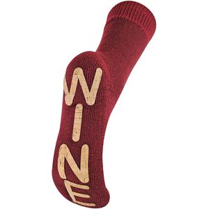 Dames thermo fleece gevoerde wijnpantoffelsokken - Rode Wijn