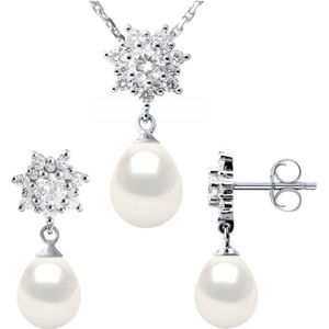 BIARRITZ Versiering ketting en oorbellen Dangle Kralen Zoet Water White 925