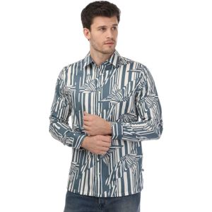 Ted Baker Heren Chorley Vlinder Streep Overhemd (Blauw)
