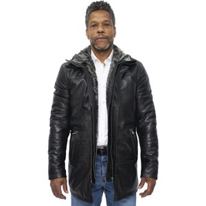 Heren - Leren Trenchcoat - Zwart - Aleppo