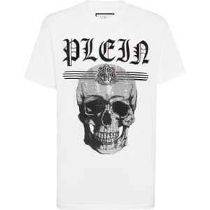 Philipp Plein, Heren, Tops, Wit, Maat: M Katoen,