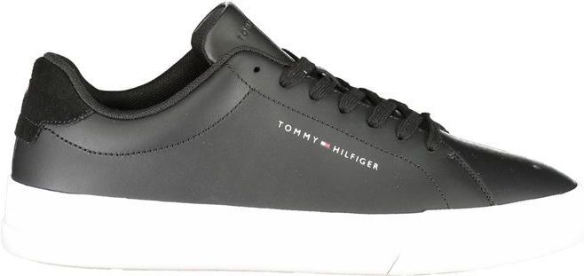 Tommy Hilfiger - Zwarte Leren Heren Sneaker