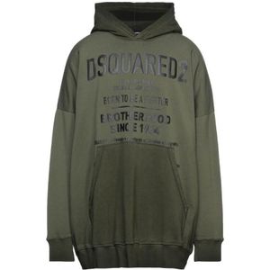 Dsquared2 Born To Be A Fighter Oversized Groene Hoodie - Maat M