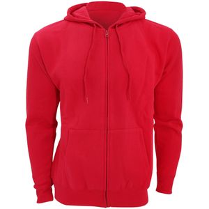 SOLS Heren Zeven Volle Zip Hooded Sweatshirt / Hoodie (Rood)