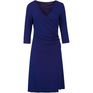 Imitatiewikkeljurk - Blauw Elektrisch - Duurzame Stof - Driekwartmouwen
