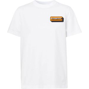 Burberry T-shirt met korte mouwen en logo-applicatie wit