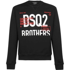Dsquared2 Heren sweatshirt met grafische ""Brothers""-print zwart