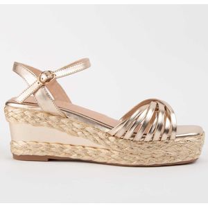 Montevita Sandalen Met Een Sleehak Salia4 Goud