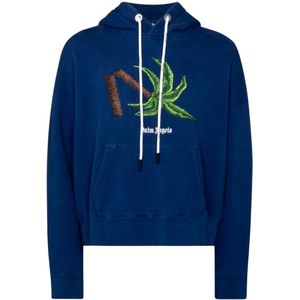 Palm Angels Broken Palm Tree Blue Hoodie