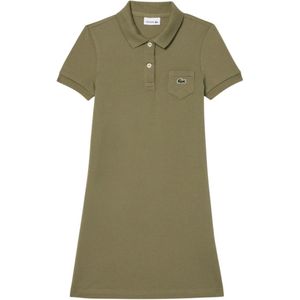 Lacoste Meisjes Piqué Poloshirt Jurk (Kaki Groen)