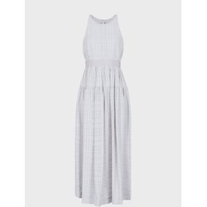 Dames Emporio Armani Mouwloze Geruite Midi Jurk in Grijs
