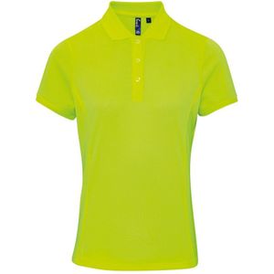 Premier Dames/dames Coolchecker Korte Mouw Pique Polo T-Shirt (Neon Geel) - Maat M