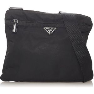 Vintage Prada Tessuto Crossbody Bag Black
