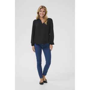 Blouse met lange mouwen Regular fit Black