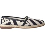 Dolce & Gabbana - Gestreepte Canvas Espadrilles - Zwart