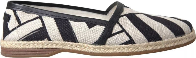Dolce & Gabbana - Gestreepte Canvas Espadrilles - Zwart