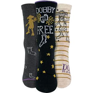 3 Paar Dames Dobby is Vrij Sokken | Novelty Harry Potter Sokken - Assortiment