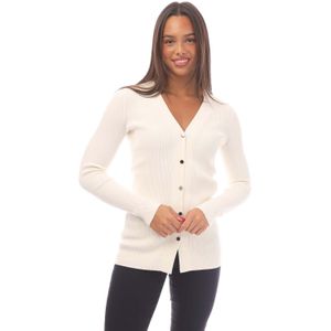 Women's Boss Farinda Ribbed Cardigan in White