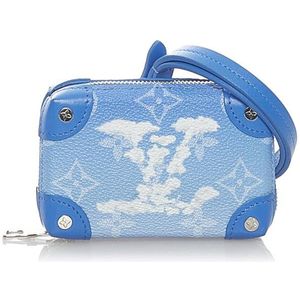 Vintage Louis Vuitton Monogram Clouds Soft Trunk Necklace Wallet Blue