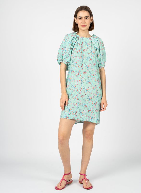 Silvian Heach - Bloemen Mini Jurk - Groen