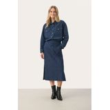 Part Two, Dames, Rokken, Blauw, Maat: 2XS Denim,