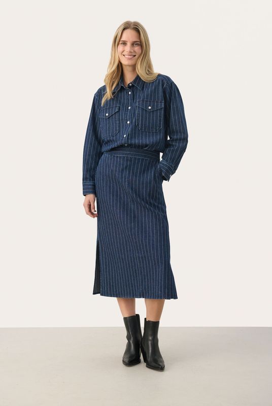 Part Two, Dames, Rokken, Blauw, Maat: 2XS Denim,