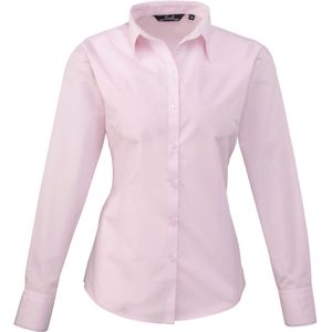 Premier Dames/Dames Popeline Blouse met Lange Mouwen (Roze)