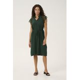 Cream - Jurk - Groen - Dames - Korte Mouwen - V-hals