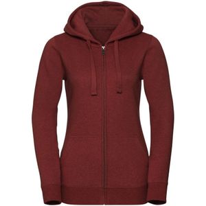 Russell Vrouwen/dames Authentieke Hoodie Met Rits (Baksteen Rood Gemêleerd) - Maat XS