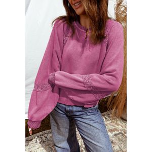 Kanten Inzet Lange Mouwen Top