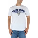 Plein Sport - T-shirt - Wit - Casual Style - Korte Mouwen - Ronde Hals