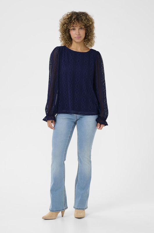 Blouse met lange mouwen Regular fit Ocean Cavern dark blue