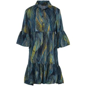 Azure - Viscose Jurk - Met Verenprint
