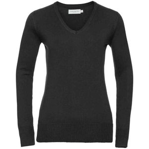 Russell Collection Dames/Dames Marl V Hals Sweatshirt (Zwart)