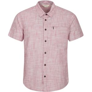 Mountain Warehouse Heren Kokosnoot Slub Overhemd met Korte Mouwen (Rood)