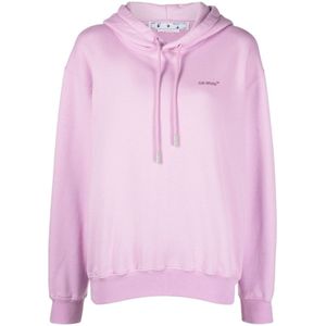 Off-White - Diag - Hoodie - Gebroken Wit - Normale Pasvorm