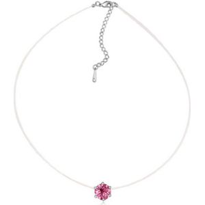 Onzichtbare ketting - zilver en roze