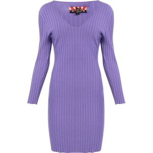 myMo - Ribgebreide Jurk - Paars - Dames
