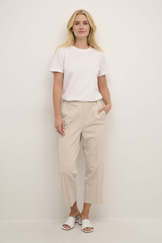 Kaffe - Pantalon 'Sakura' - Beige - 7/8 Lengte - High Waist