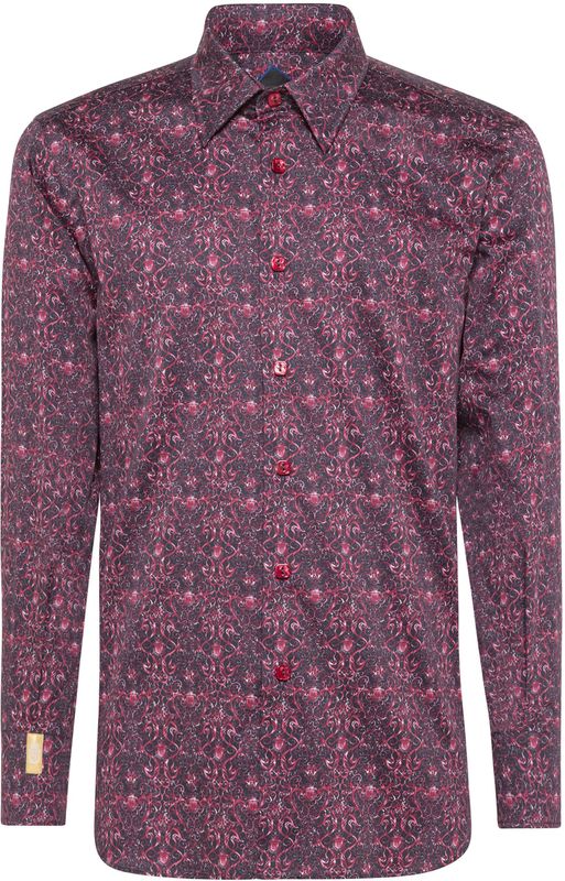 Overhemd - Slim Fit - Katoen - Zilver - Milano