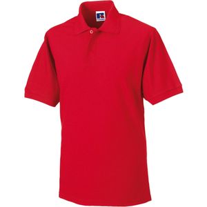 Russell Heren Polycotton Pique Slijtvast Poloshirt (Helder rood)